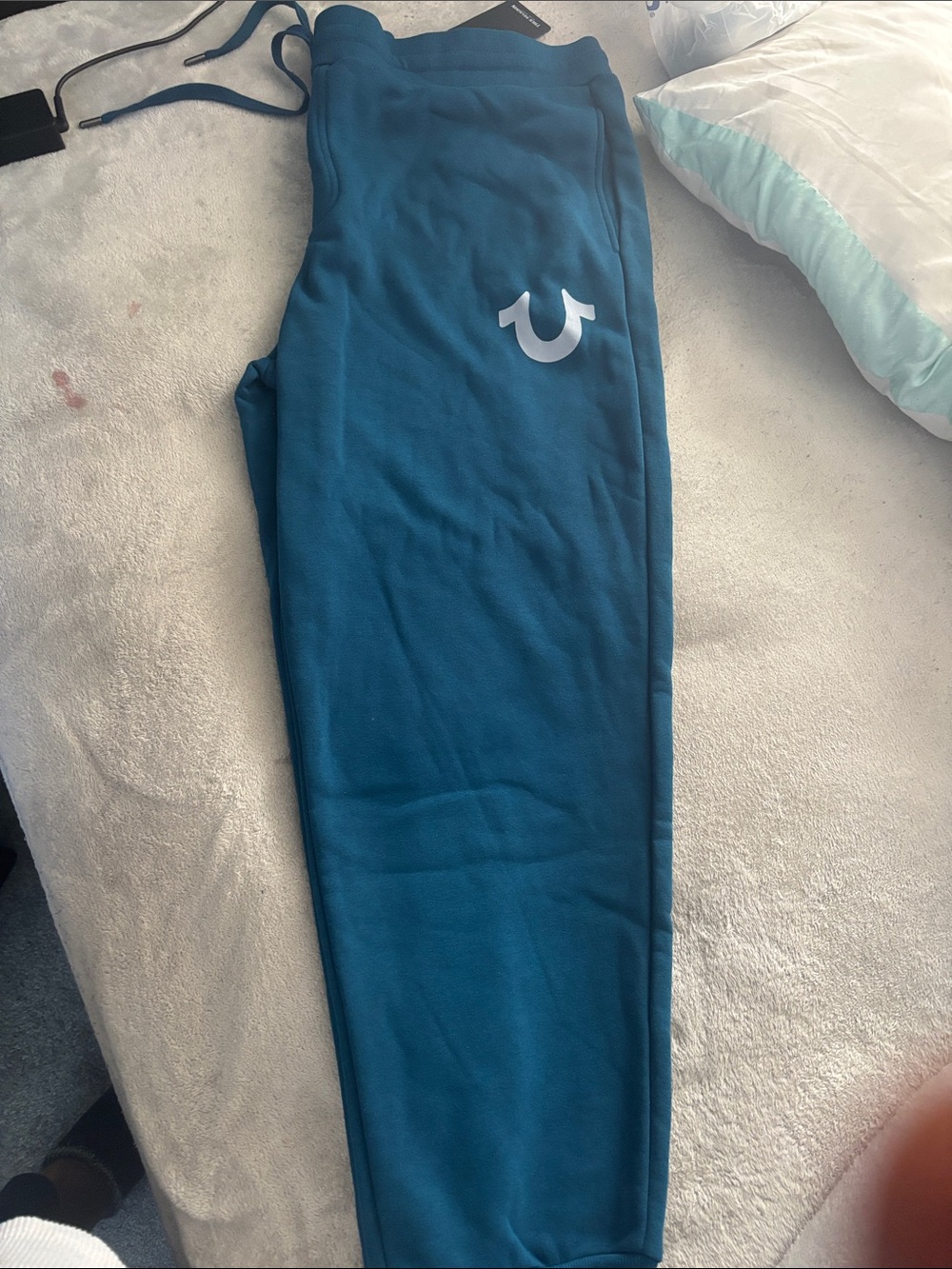True Religion Teal Blue Men's Jogger Sweatpants